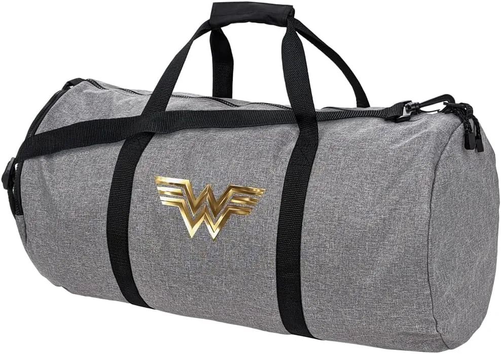 Wonder Woman 1984 Golden Logo Lightweight Duffel Bag for Sports and Gym Packable for Travel