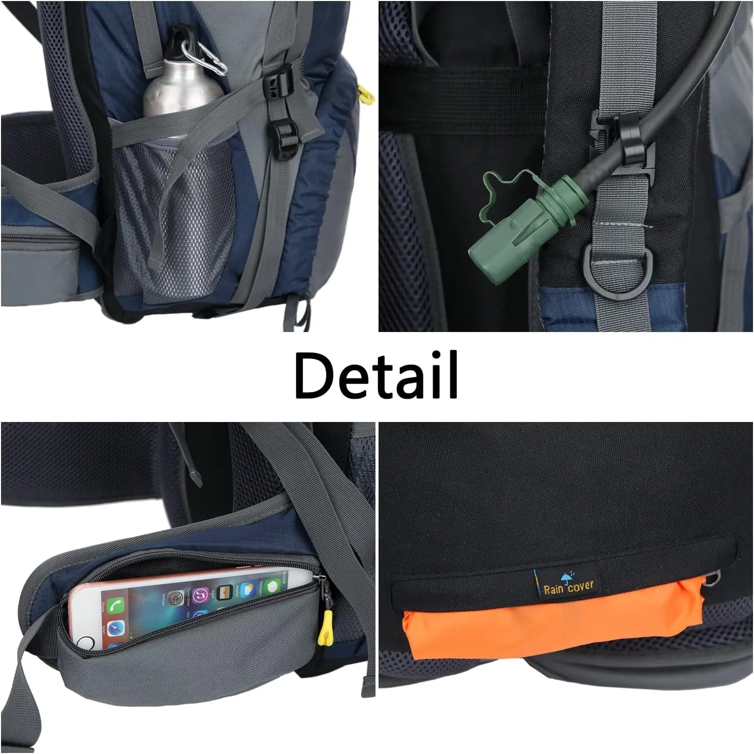 WoneNice 50L(45 5) Waterproof Hiking Backpack - Outdoor Sport Daypack with Rain Cover