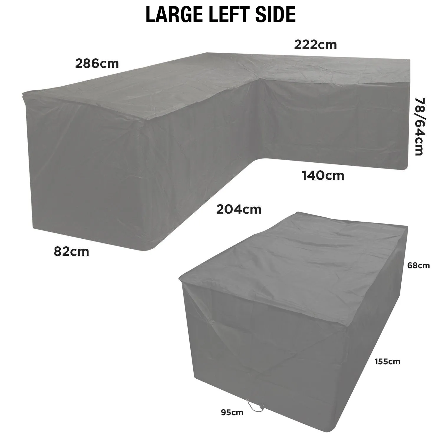 Woodside Grey L Shape Outdoor Dining Waterproof Patio Set Cover Rattan