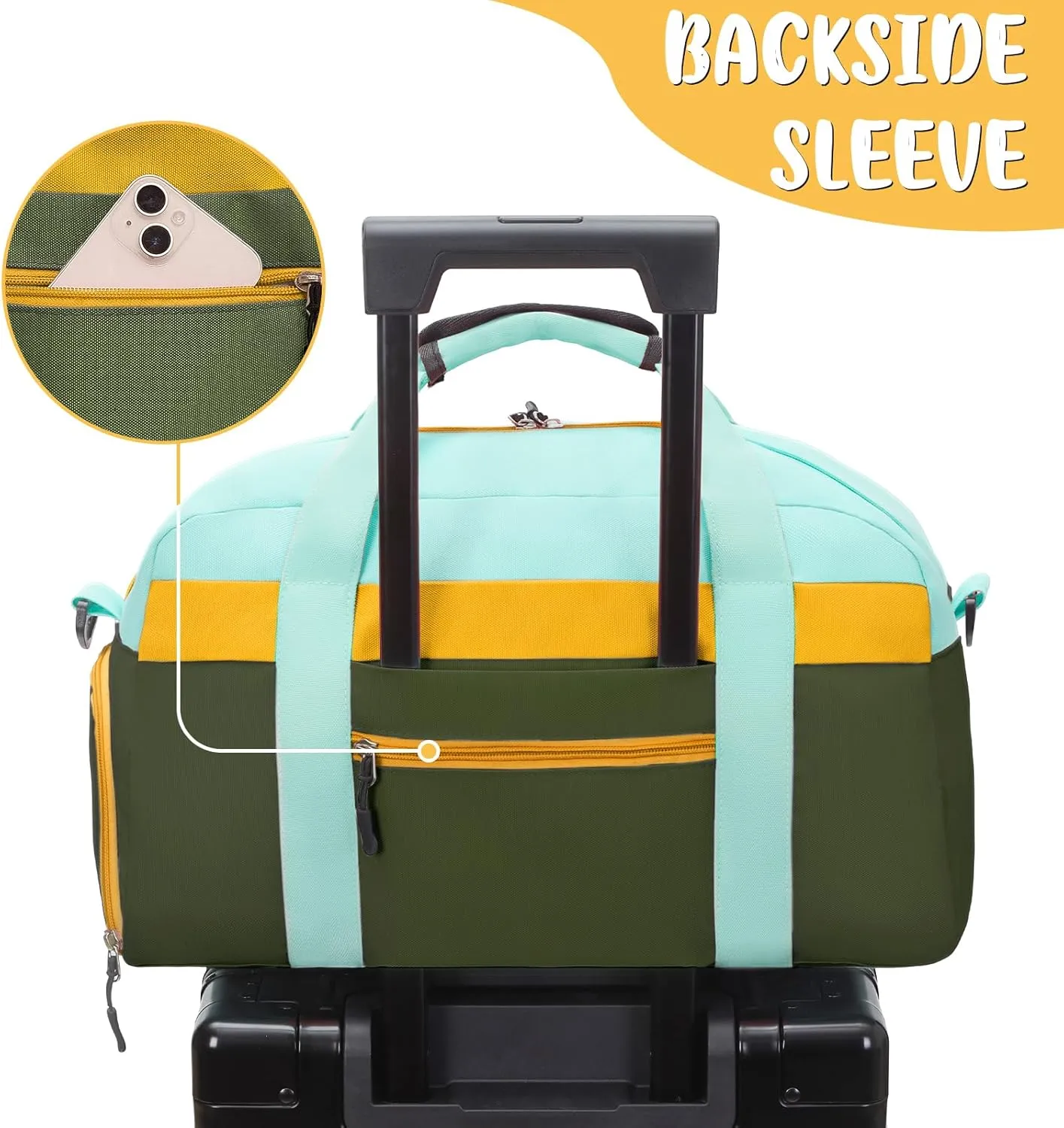WOOMADA Kids Duffle Bag for Boys or Girls, Kids Overnight Bag with Shoe Compartment＆Wet Pocket, Ideal for School Practice, Sports, Travel(army green)