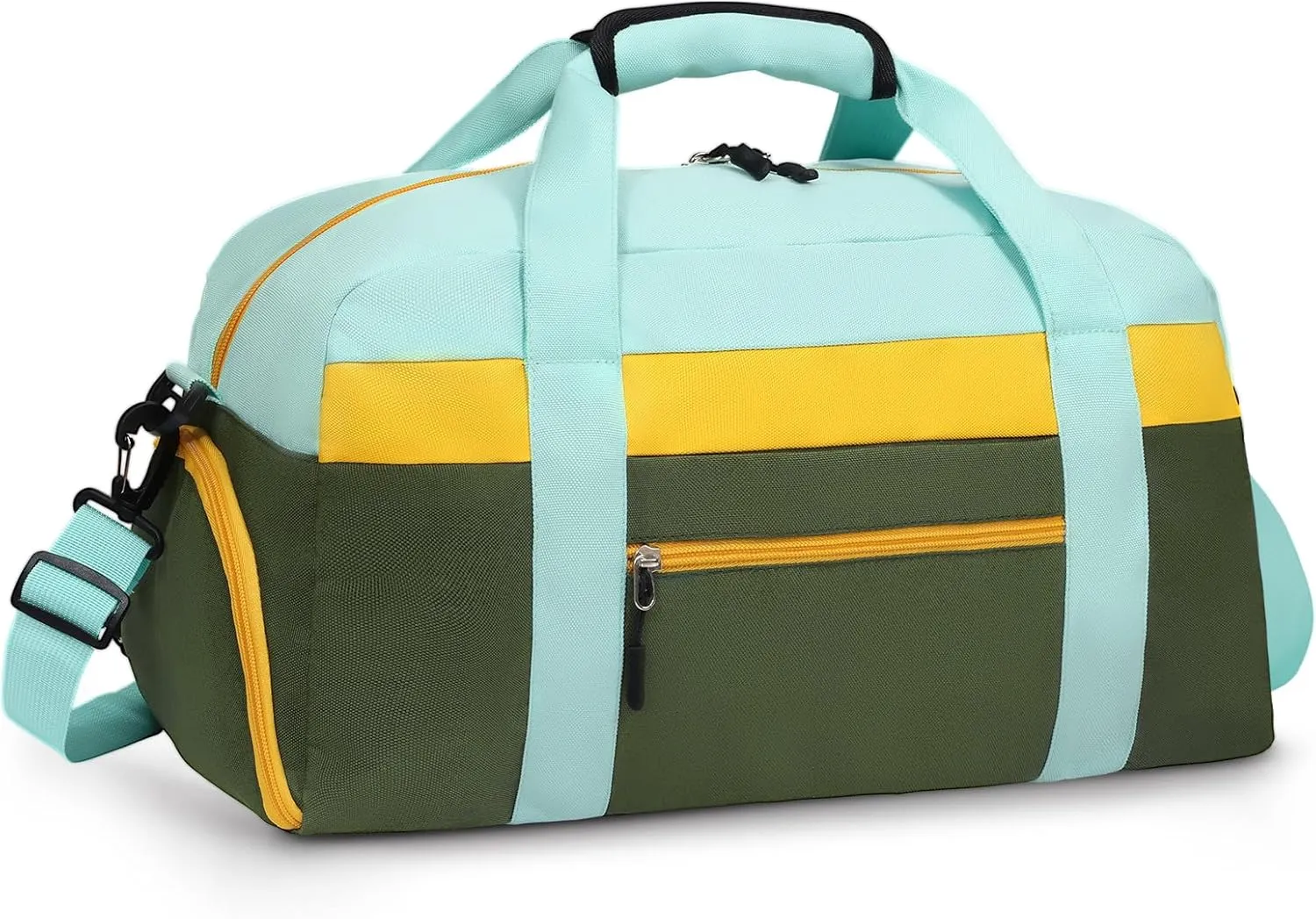 WOOMADA Kids Duffle Bag for Boys or Girls, Kids Overnight Bag with Shoe Compartment＆Wet Pocket, Ideal for School Practice, Sports, Travel(army green)