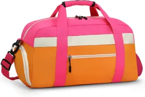 WOOMADA Travel Duffle Bag, Weekend Bag with Wet Pocket & Trolley Sleeve, Overnight Bag With Shoe Compartment, Fit for Sports Practice, Travel and Gifts(orange)