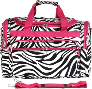World Traveler Animal Prints 19-inch Duffel Bag, FuchsiaTrim Zebra
