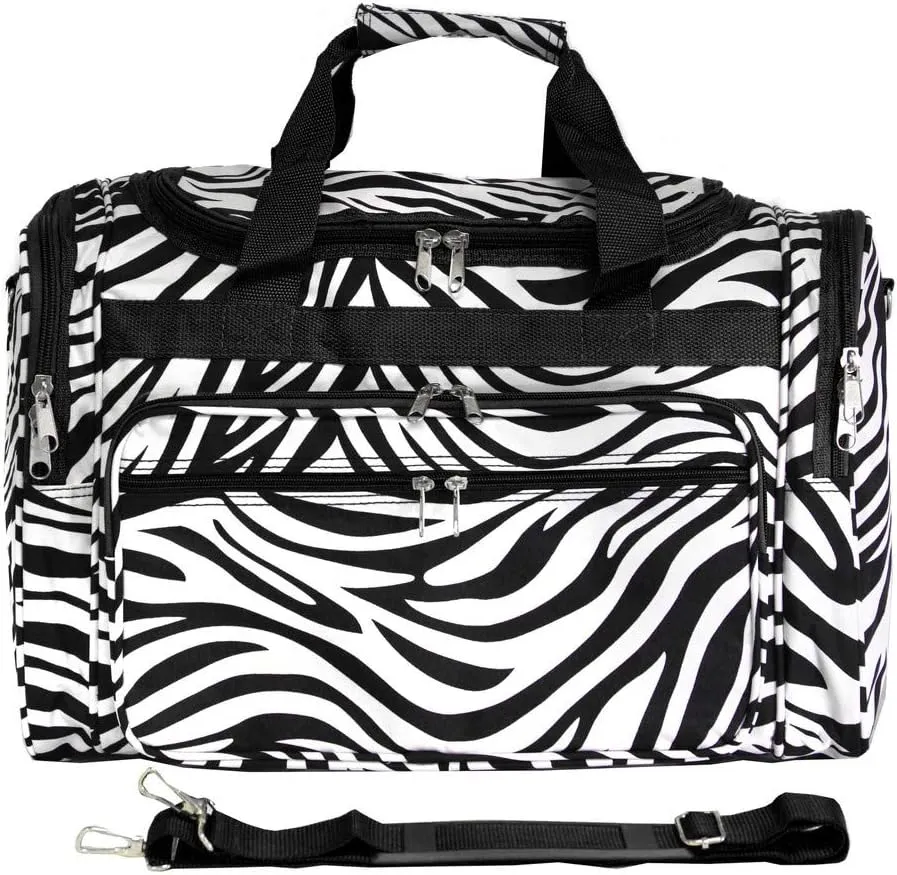 World Traveler Animal Prints 19-inch Duffel Bag, Zebra