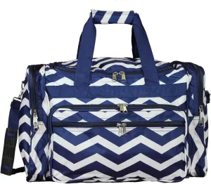 World Traveler Chevron 19-inch Duffel Bag, Navy White Chev