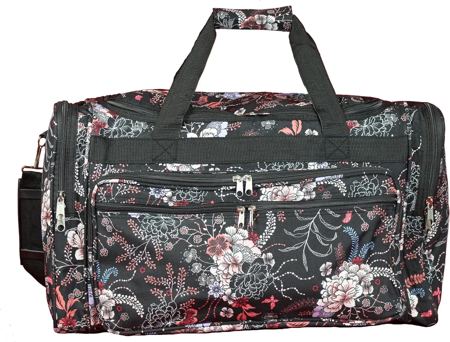 World Traveler Floral 22" Carry-On Duffel Bag – Lightweight Durable Polyester with Adjustable Shoulder Strap