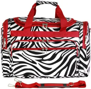 World Traveler Zebra 22" Carry-On Duffel Bag – Lightweight, Durable Polyester with Adjustable Shoulder Strap