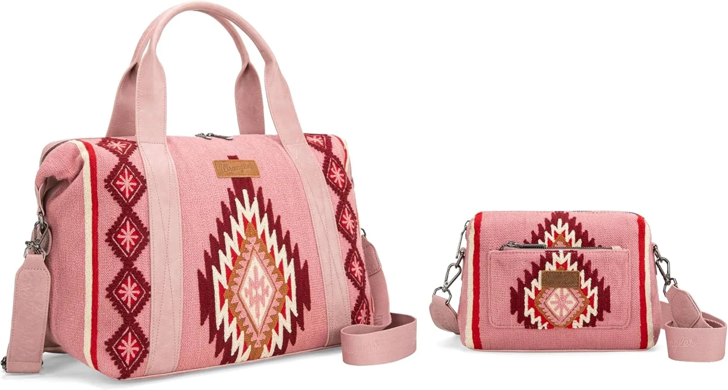 Wrangler Aztec Duffel Bag and Crossbody Bag Set