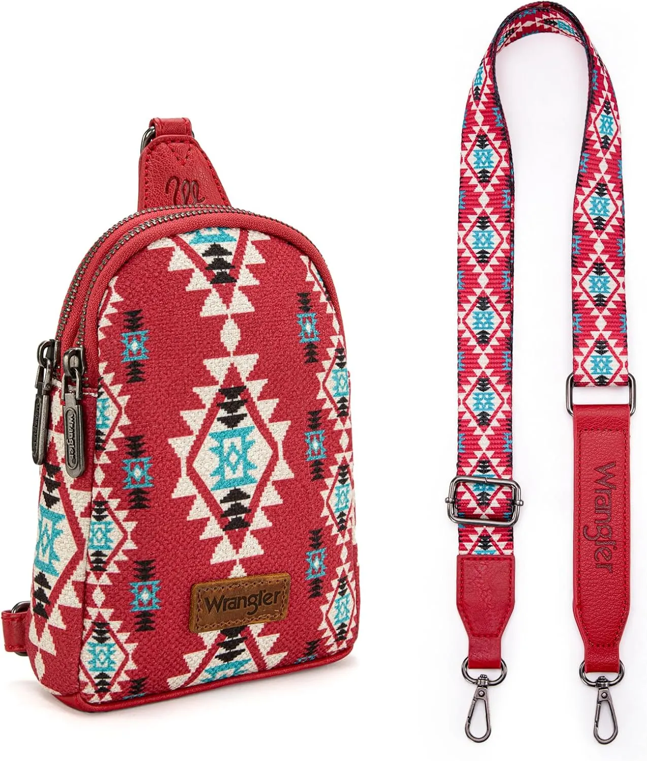 Wrangler Aztec Sling Bag - Southwest Crossbody Trendy Chest Bag