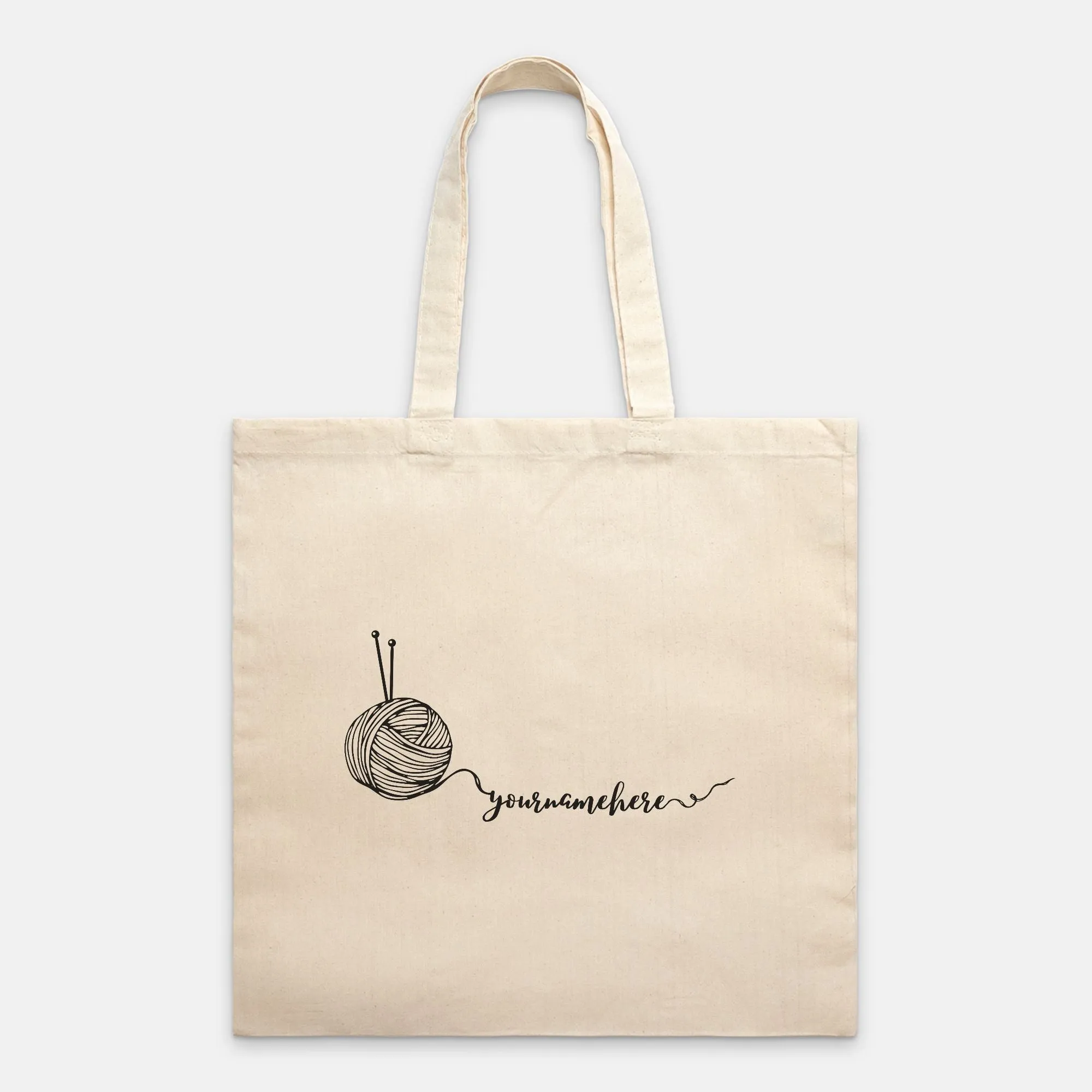 Write Your Name In Yarn / Personalized Knitting Tote