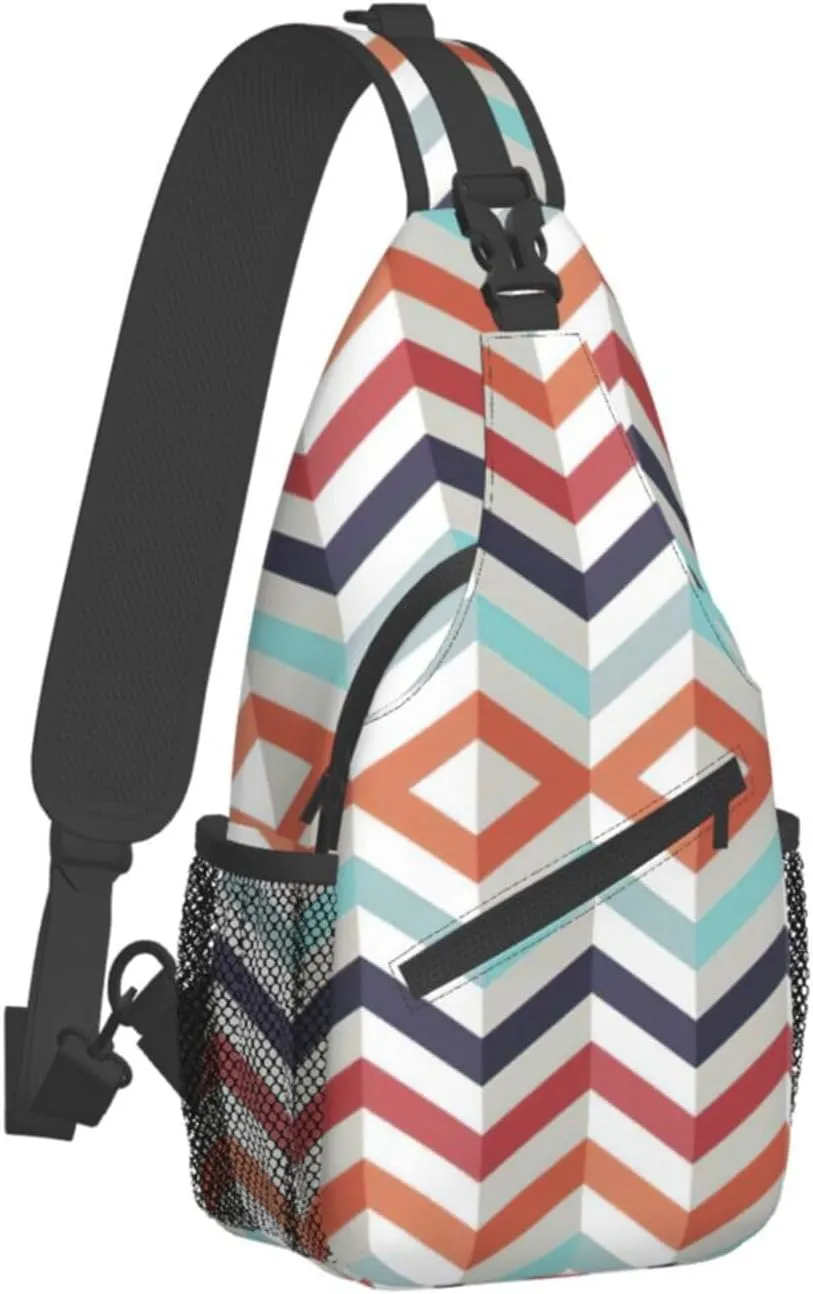 WURTON Beach Clear Sea Sand Print Crossbody Sling Backpack Sling Bag Travel Hiking Chest Bag Daypack