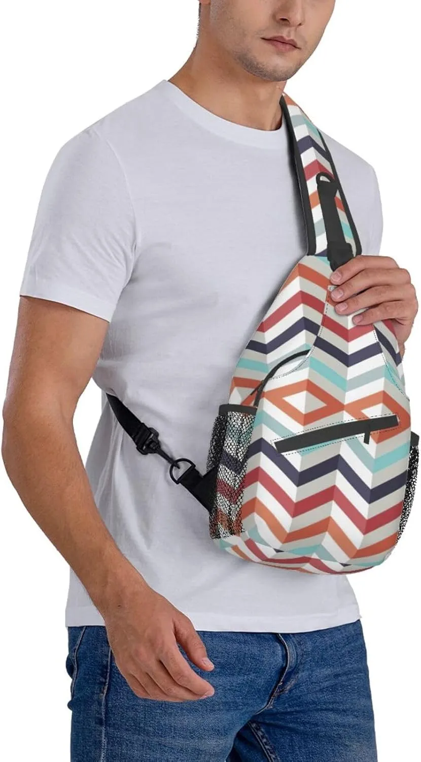 WURTON Beach Clear Sea Sand Print Crossbody Sling Backpack Sling Bag Travel Hiking Chest Bag Daypack