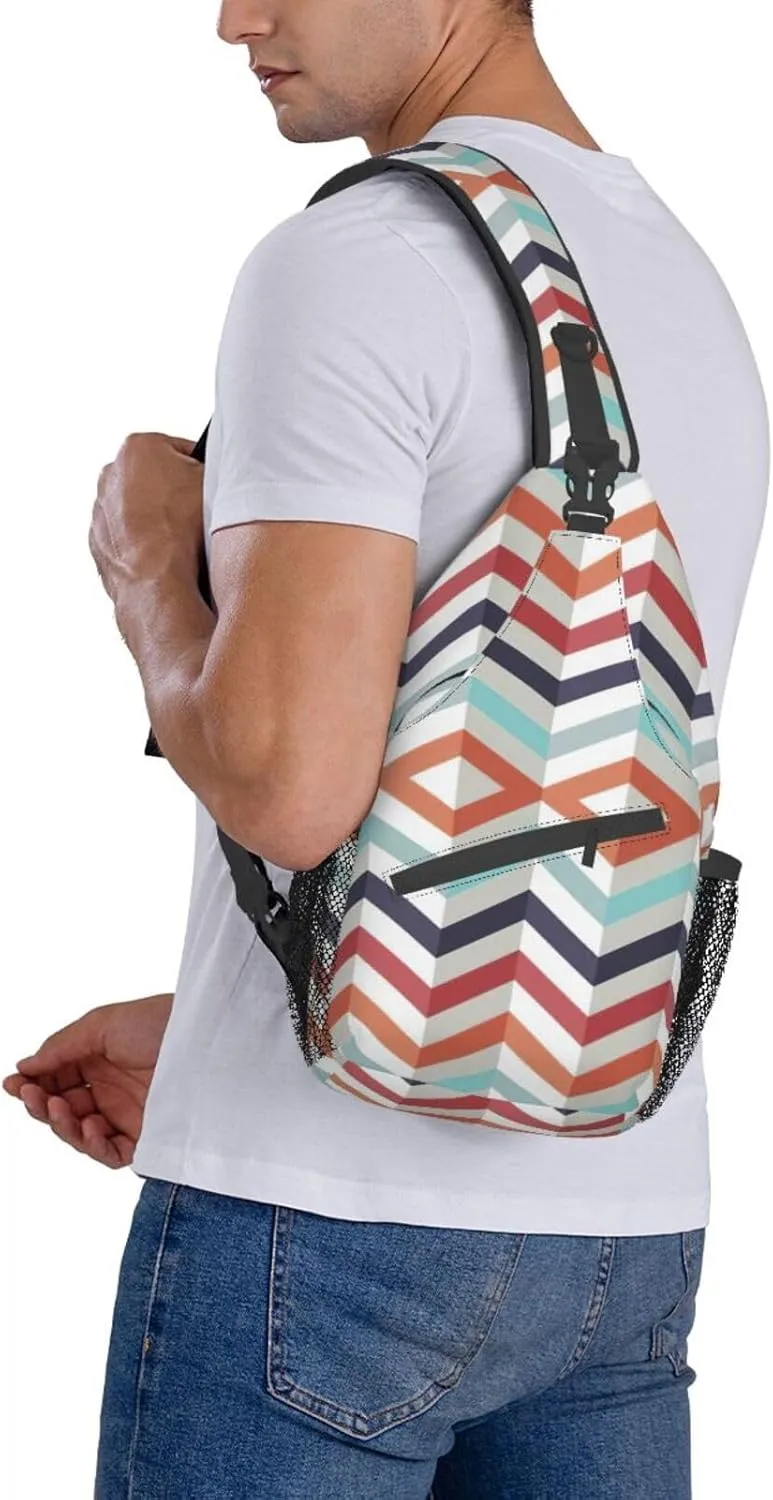 WURTON Beach Clear Sea Sand Print Crossbody Sling Backpack Sling Bag Travel Hiking Chest Bag Daypack