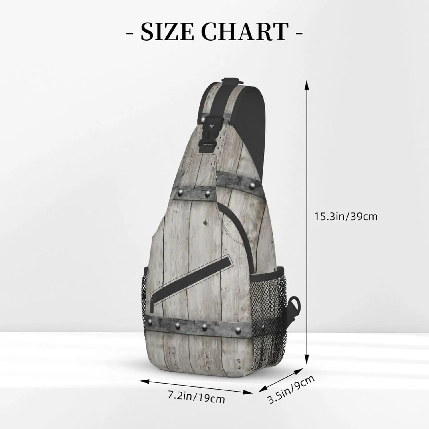 WURTON Marble Texture Print Crossbody Sling Backpack Sling Bag Travel Hiking Chest Bag Daypack