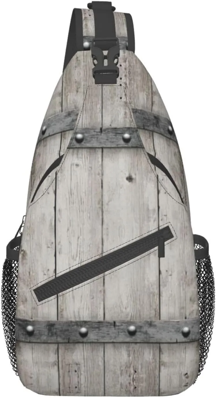 WURTON Marble Texture Print Crossbody Sling Backpack Sling Bag Travel Hiking Chest Bag Daypack