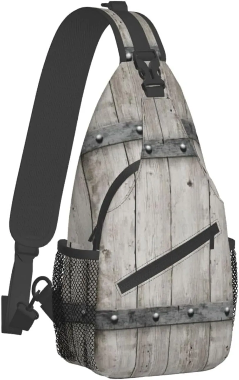 WURTON Marble Texture Print Crossbody Sling Backpack Sling Bag Travel Hiking Chest Bag Daypack