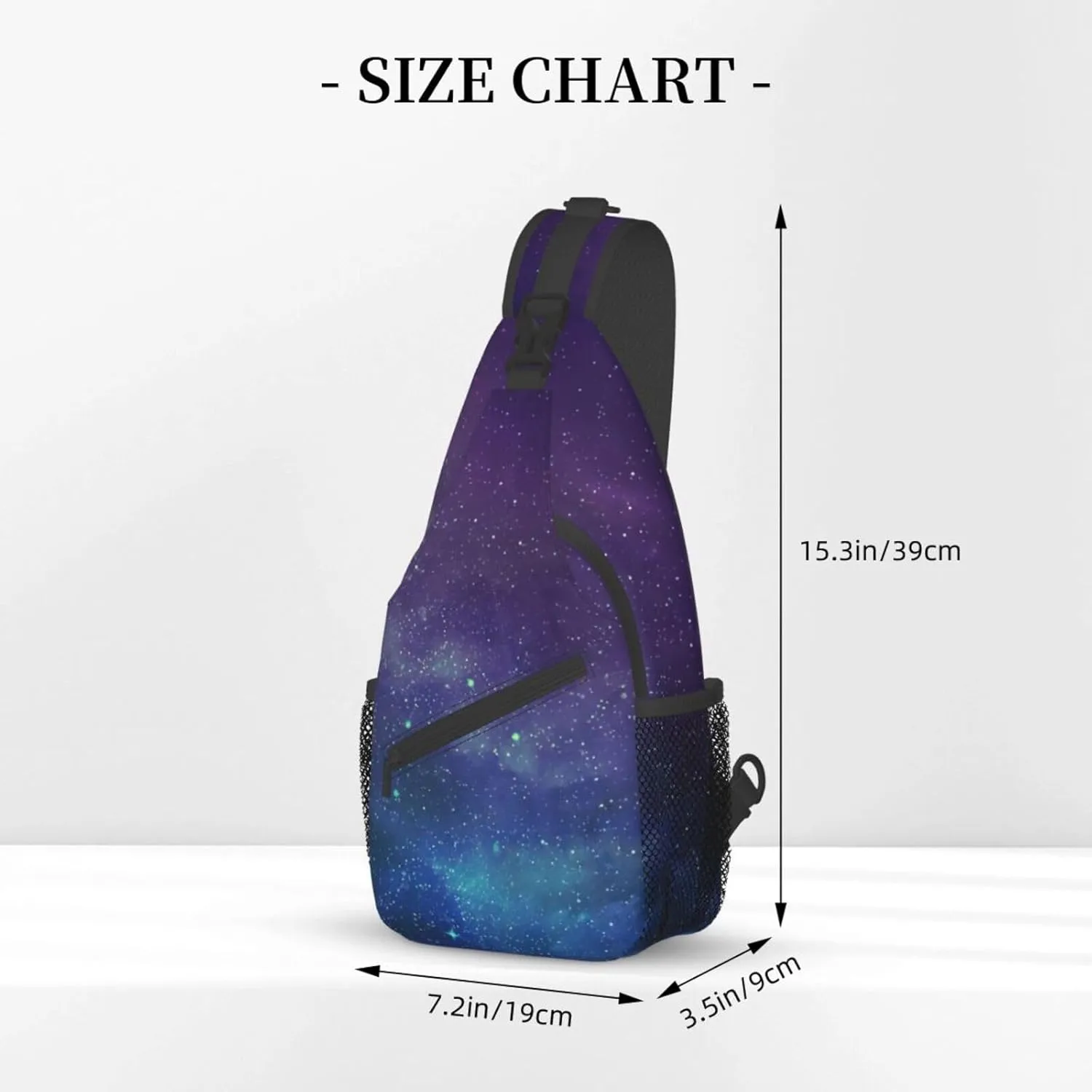 WURTON Universe With Stars Galaxy Interstellar Print Crossbody Sling Backpack Sling Bag Travel Hiking Chest Bag Daypack