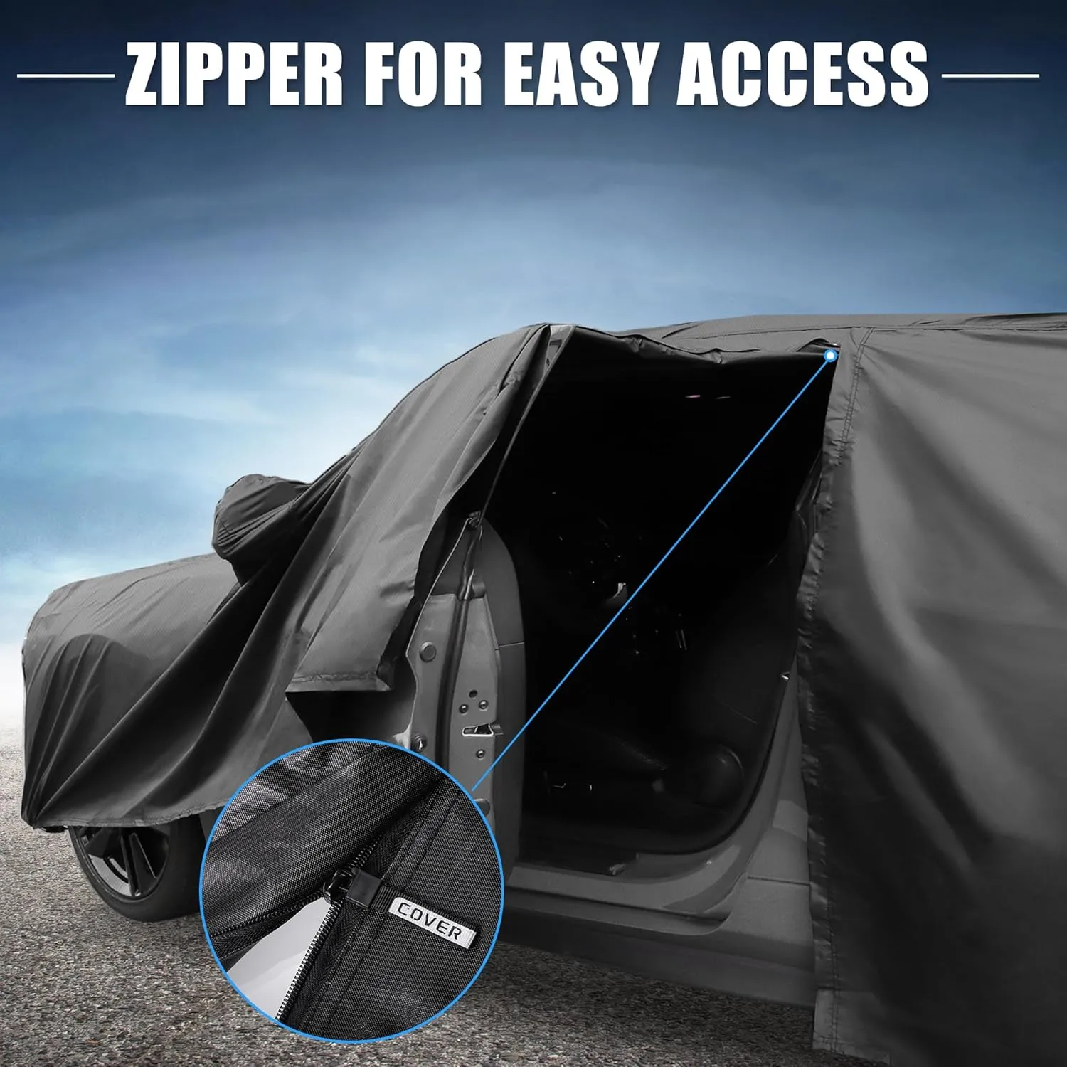 X AUTOHAUX Car Cover for Honda CRV 1995-2025 210D-PU Outdoor Full Car Cover All Weather with Door Zipper for Waterproof Windproof Sun Rain Snow Protection