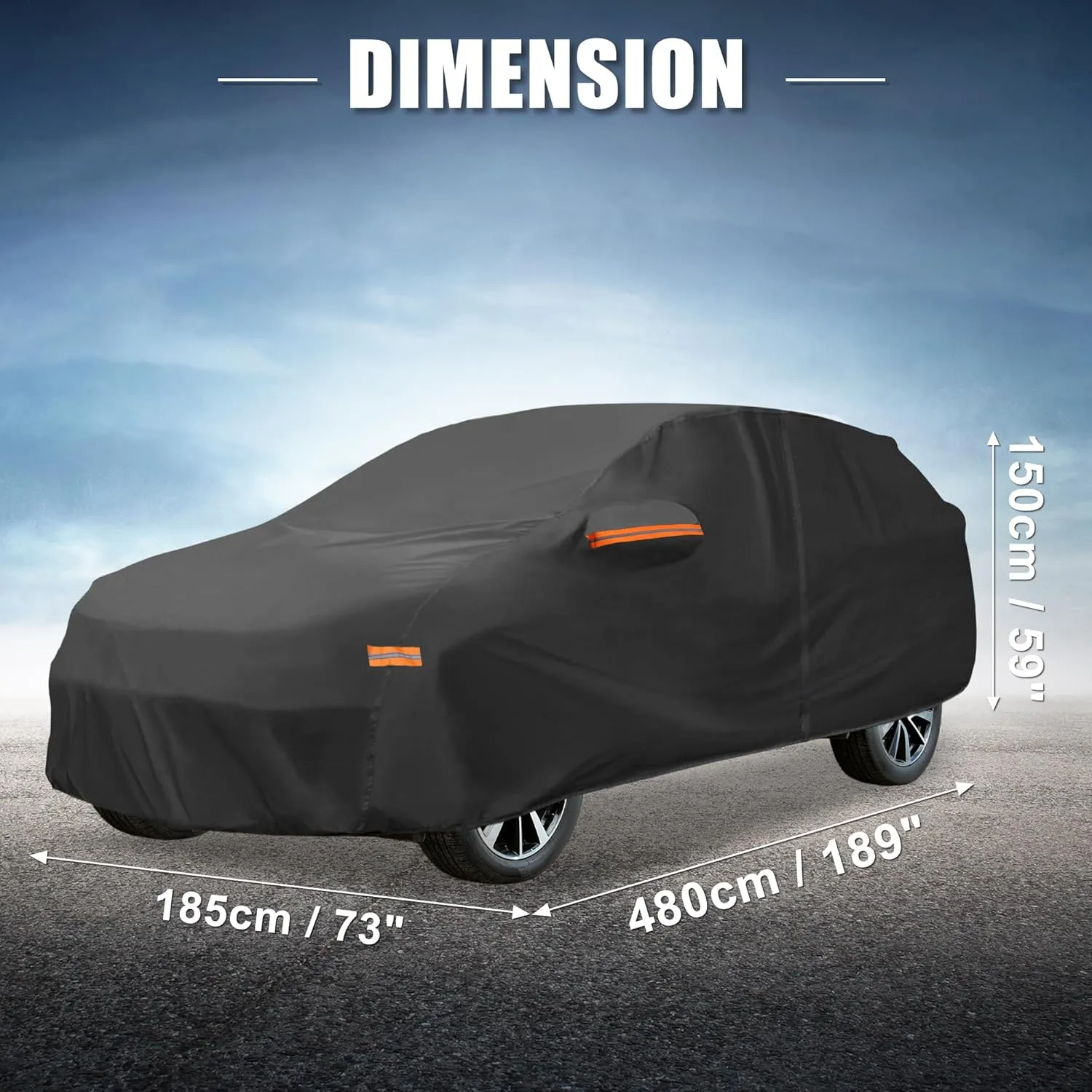 X AUTOHAUX Car Cover for Honda CRV 1995-2025 210D-PU Outdoor Full Car Cover All Weather with Door Zipper for Waterproof Windproof Sun Rain Snow Protection