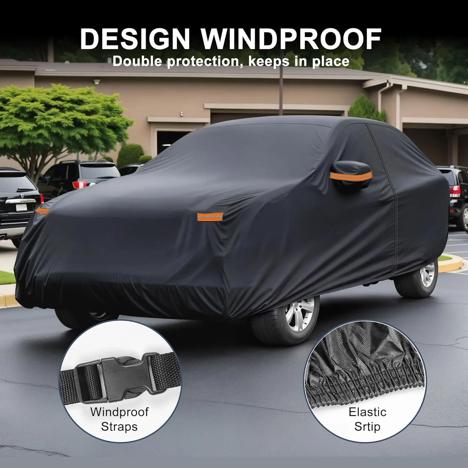 X AUTOHAUX Car Cover for Mazda CX-5 210D-PU Outdoor Full Car Cover All Weather with Door Zipper for Waterproof Windproof Sun Rain Snow Protection