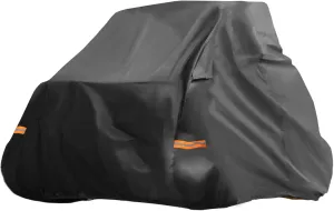 X AUTOHAUX UTV Cover for Can-am Defender MAX Waterproof Side by Side Cover Outdoor Sun Rain Storage Protection 210D-PU Black 390x161x193cm