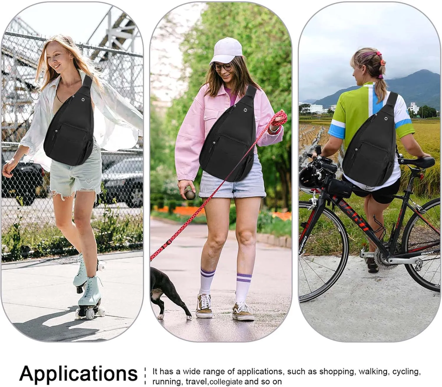 XEYOU Women's Sling Crossbody bag Casual Daypack Outdoor Travel Hiking Backpack for Cycling Walking Dog Hiking