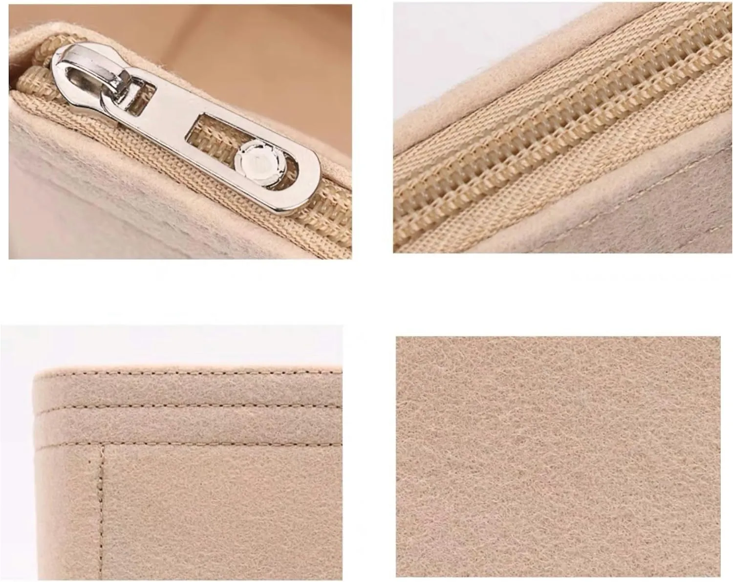 Xoppia Bag Organizer compatible with Bottega Veneta Mini Arco Tote. Felt Insert Liner for Women Tote Handbag. (Black, Style B: Side Zipper)