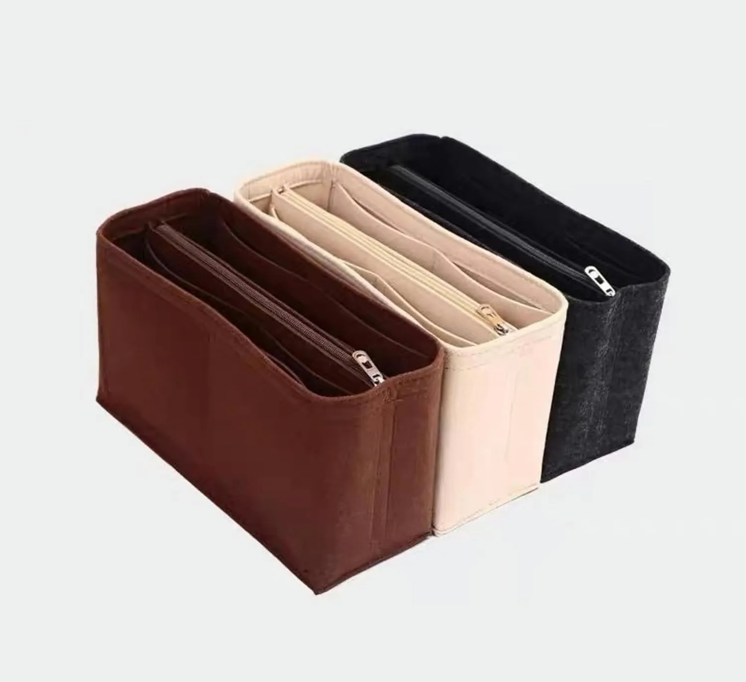 Xoppia Bag Organizer compatible with Dior Large Toujours Bag. Felt Insert Liner for Women Handbag. (Black, Style A)
