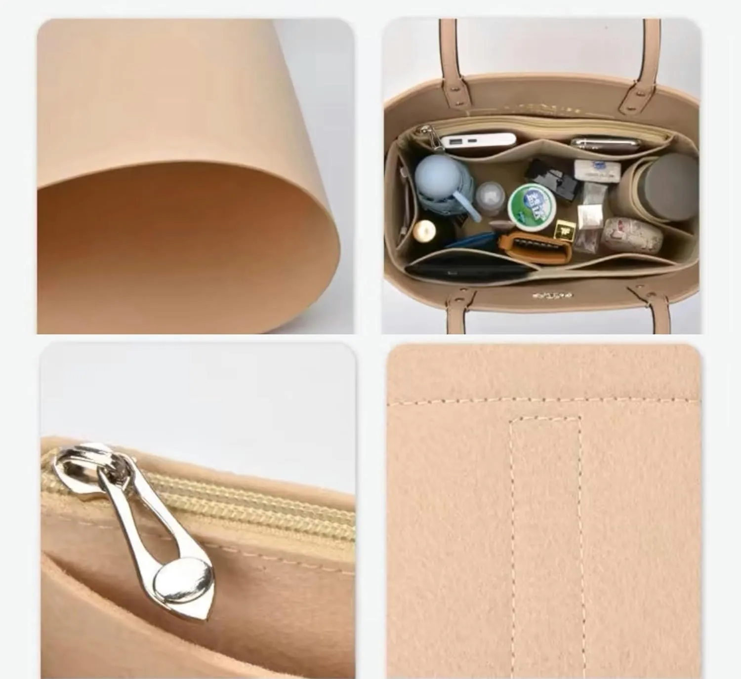 Xoppia Bag Organizer compatible with Dior Large Toujours Bag. Felt Insert Liner for Women Handbag. (Black, Style A)