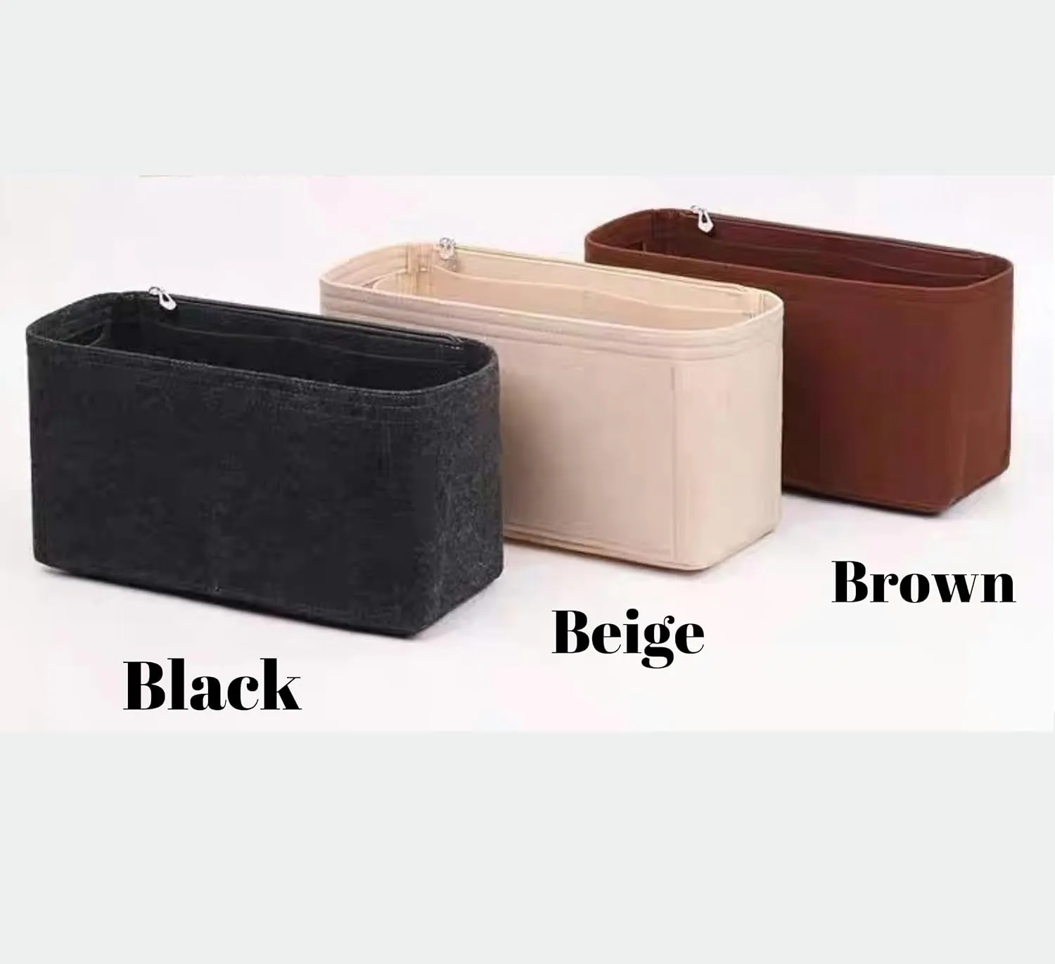 Xoppia Bag Organizer compatible with Dior Large Toujours Bag. Felt Insert Liner for Women Handbag. (Black, Style A)