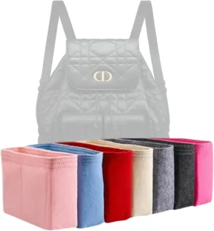 Xoppia Bag Organizer compatible with Dior Medium Caro Backpack. Felt Insert Liner for Women Handbag. (Black, Style A: Exposure)