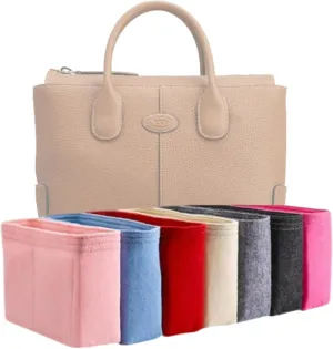 Xoppia Bag Organizer compatible with Tods Di Bag Medium. Felt Insert Liner for Women Handbag. (Black, Style A: Exposure)