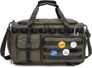 Yaopeing Gym Bag for Men Women,3 in 1 Sports Travel Duffel Bag with Shoe Compartment,Carry on Workout Backpack with Wet Pocket,Army Green