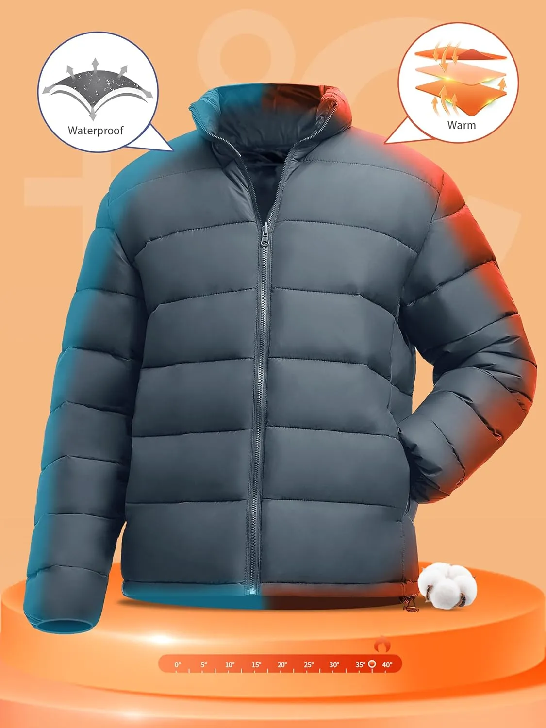 YGREYG Men's 3 in 1 Waterproof Winter Jackets Ski Warm Snow Rain Coat Puffer Liner Hood Windbreaker