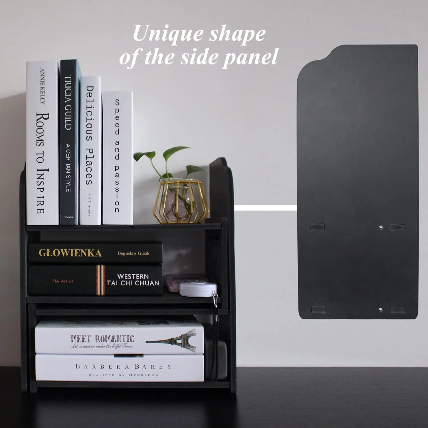 YGYQZ Small Bookshelf for Desktop Storage, Mini Cute Office Desk Shelves White Versatility Organizers for Women, Kids
