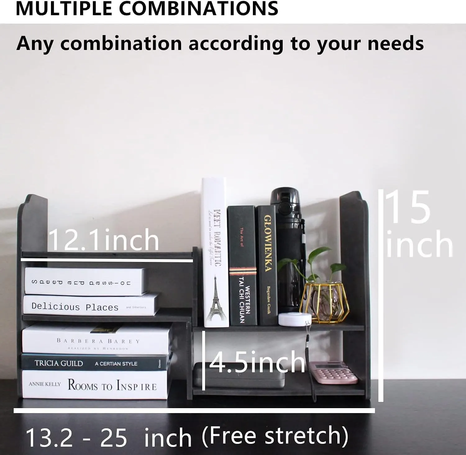YGYQZ Small Bookshelf for Desktop Storage, Mini Cute Office Desk Shelves White Versatility Organizers for Women, Kids