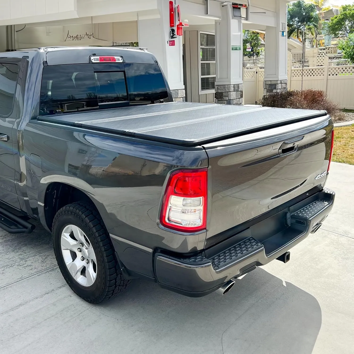 YITAMOTOR FRP Hard Tri-Fold Truck Bed Tonneau Cover Fits for Toyota Tacoma 2024 2025 6 ft Bed with Deck Rail System (Excl. Trail Edition)