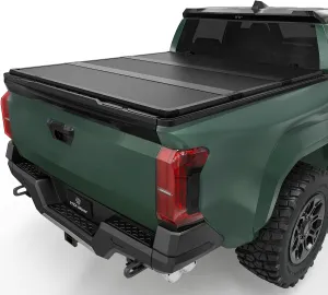 YITAMOTOR FRP Hard Tri-Fold Truck Bed Tonneau Cover Fits for Toyota Tacoma 2024 2025 6 ft Bed with Deck Rail System (Excl. Trail Edition)