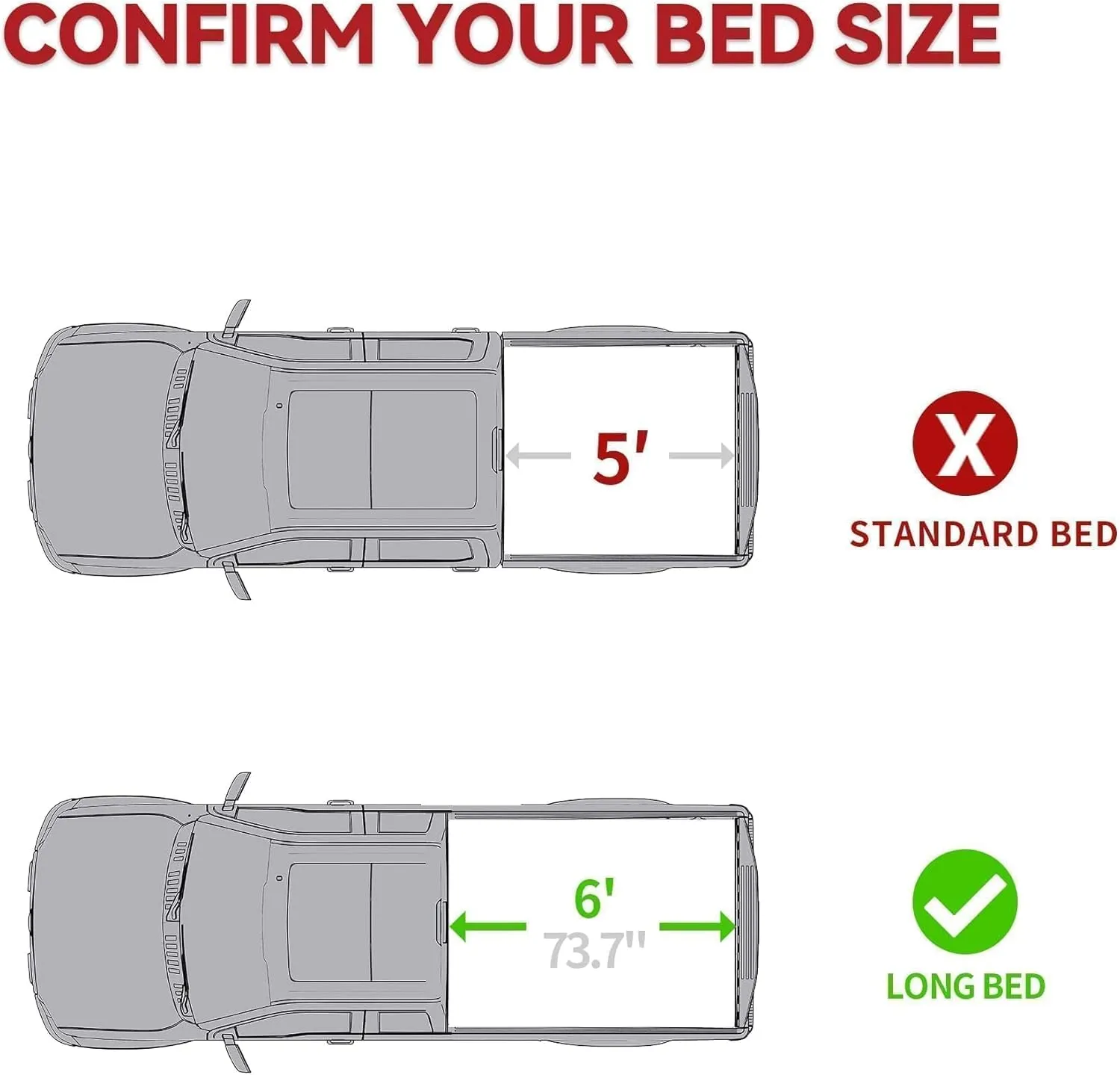 YITAMOTOR FRP Hard Tri-Fold Truck Bed Tonneau Cover Fits for Toyota Tacoma 2024 2025 6 ft Bed with Deck Rail System (Excl. Trail Edition)