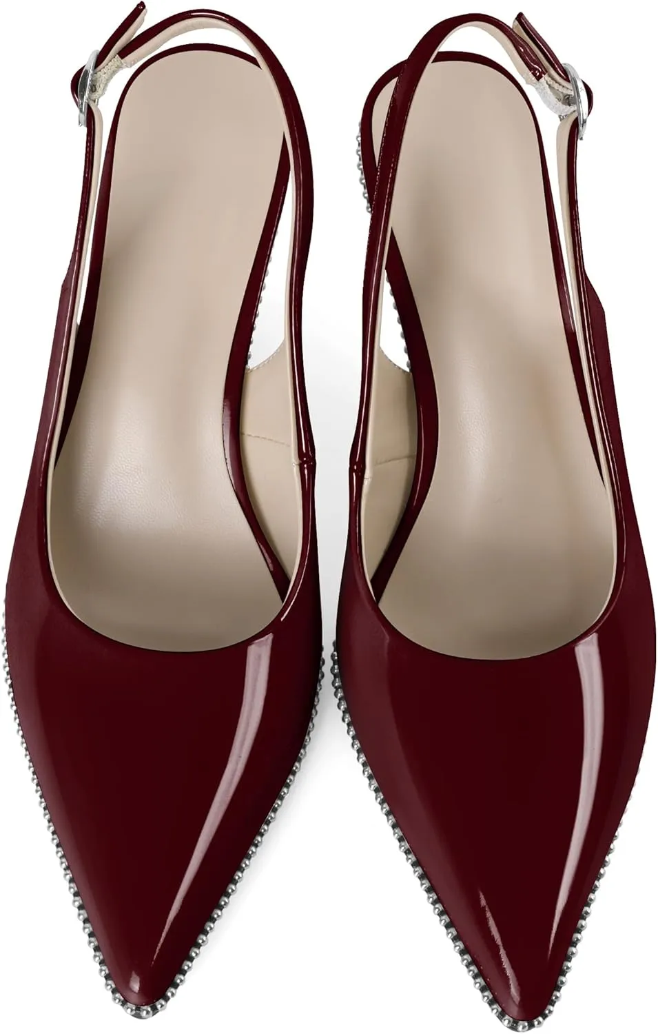 YODEKS Slingback Kitten Heels Women's Pointed Toe Low Heel Pumps 2.5 Inch Shoes Size 5-13