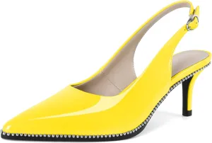 YODEKS Slingback Kitten Heels Women's Pointed Toe Low Heel Pumps 2.5 Inch Shoes Size 5-13