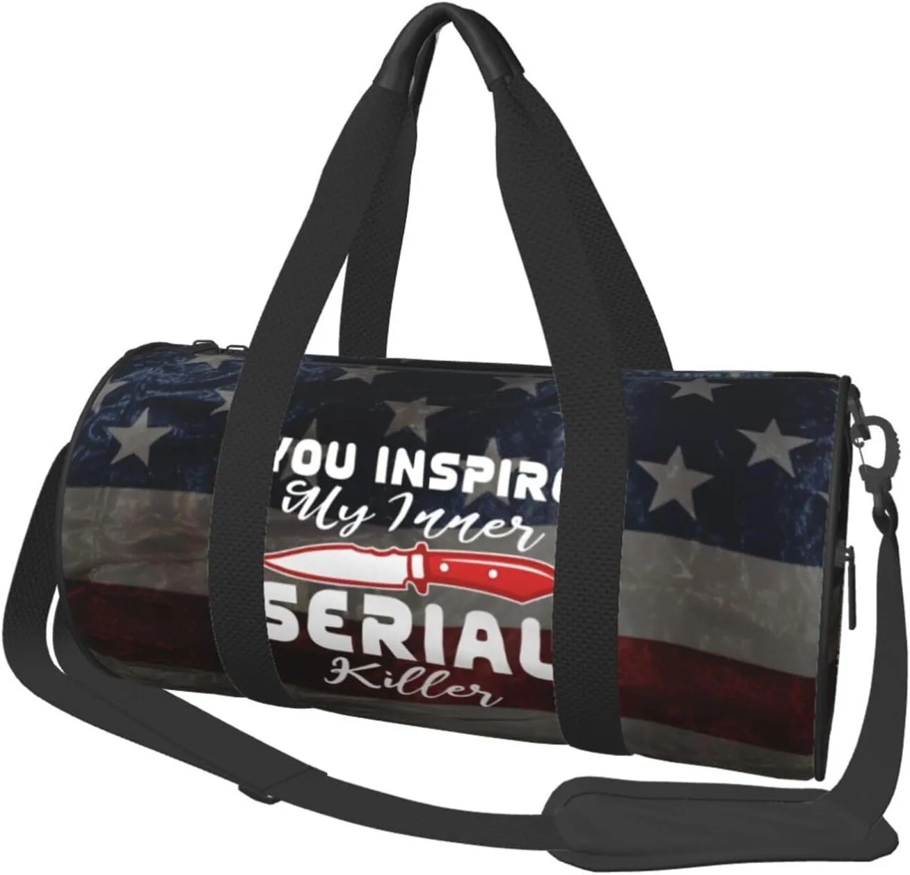 You Inspire My Inner Serial Killer Duffel Bag Gym Bag Travel Sports Tote Large Foldable Beach Swim Yoga4