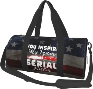 You Inspire My Inner Serial Killer Duffel Bag Gym Bag Travel Sports Tote Large Foldable Beach Swim Yoga4