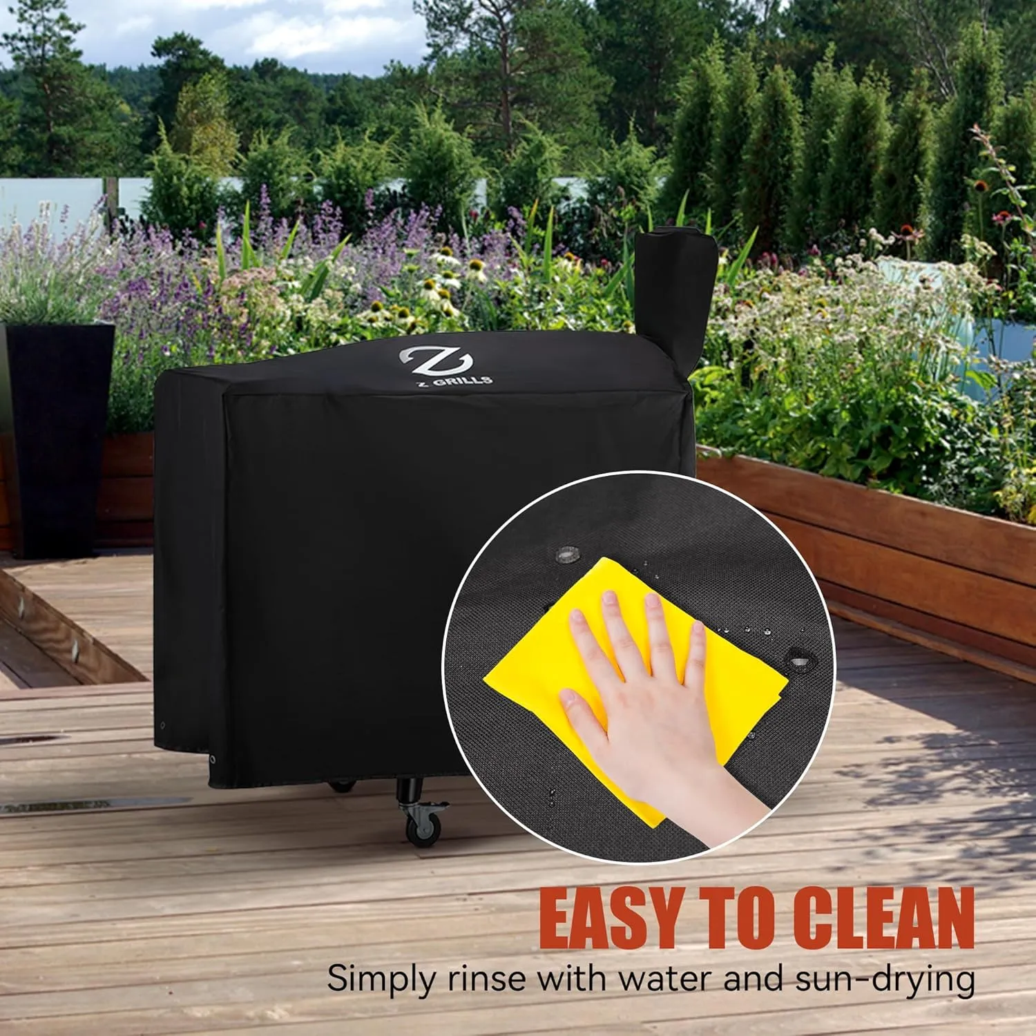 Z GRILLS Pellet Grill Cover 54 Inch | Official Genuine | Upgraded 600D Polyester Fabric, Heavy Duty, Waterproof, Weather Resistant Full Length Grill Cover for 700 Series and 10502B Pellet Smoker
