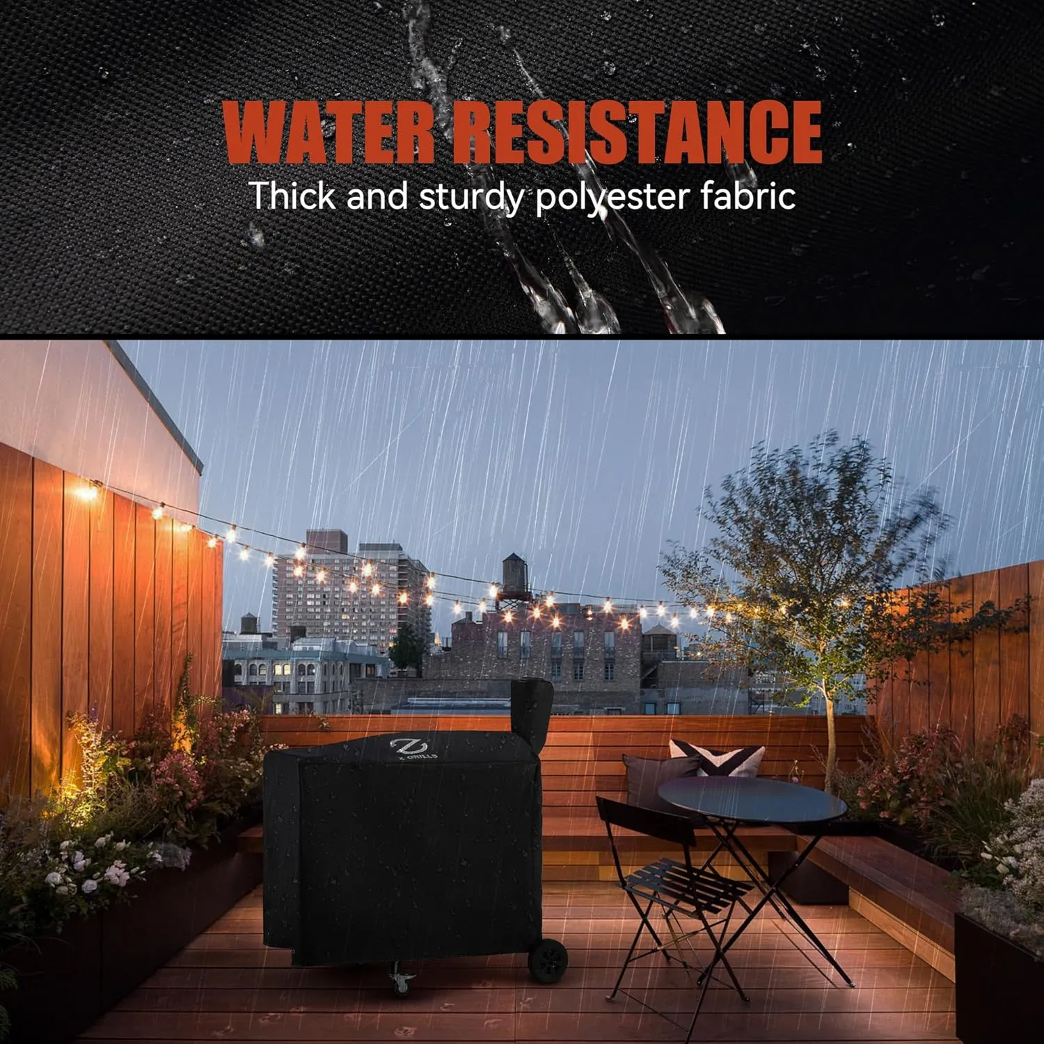 Z GRILLS Pellet Grill Cover 54 Inch | Official Genuine | Upgraded 600D Polyester Fabric, Heavy Duty, Waterproof, Weather Resistant Full Length Grill Cover for 700 Series and 10502B Pellet Smoker