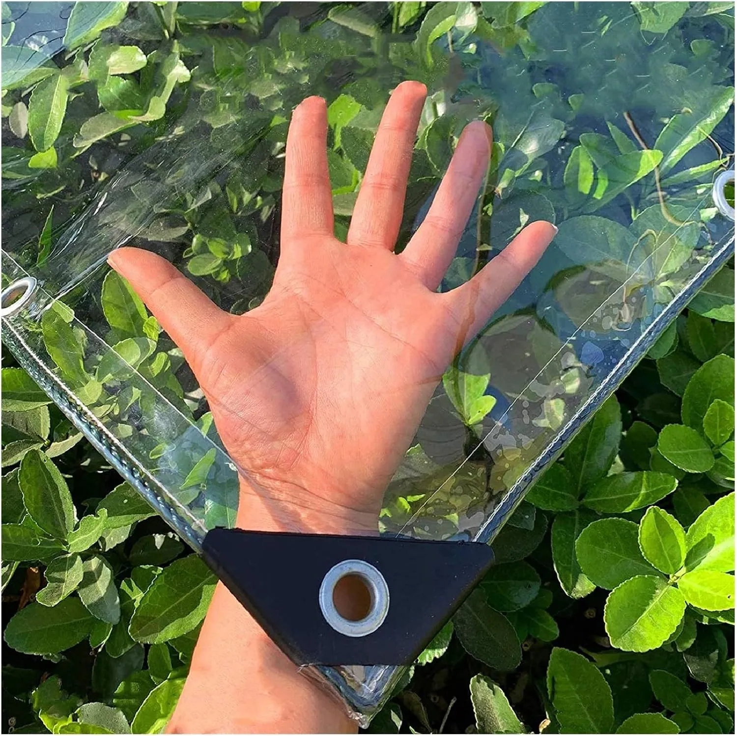 ZHANGQINGXIU Fabric Tarpaulin Outside PE Waterproof Tarpaulin Cover, Outside Sun Protection Tent, Transparent Rainproof Pergola Panel Curtain for Garden Terrace Roofing with Eyelets, 24 Sizes