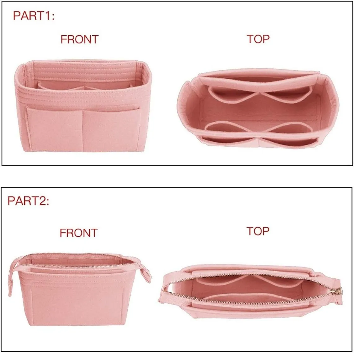ZTUJO Purse Organizer, Bag Organizer, Insert Purse Organizer With 2 Packs In One Set For LV NeoNoe Noé Series perfectly