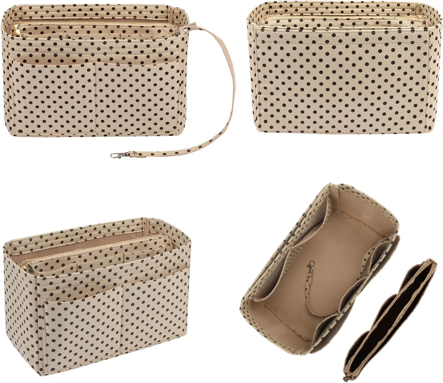 ZTUJO Purse Organizer Insert, Felt Bag Organizer with Metal Zipper, Handbag & Tote Shaper, For Speedy Neverfull Tote, 7 Sizes