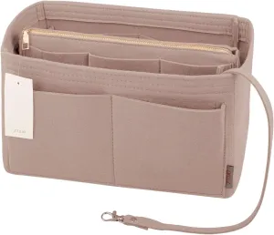ZTUJO Purse Organizer Insert, Felt Bag Organizer with Metal Zipper, Handbag & Tote Shaper, For Speedy Neverfull Tote, 7 Sizes