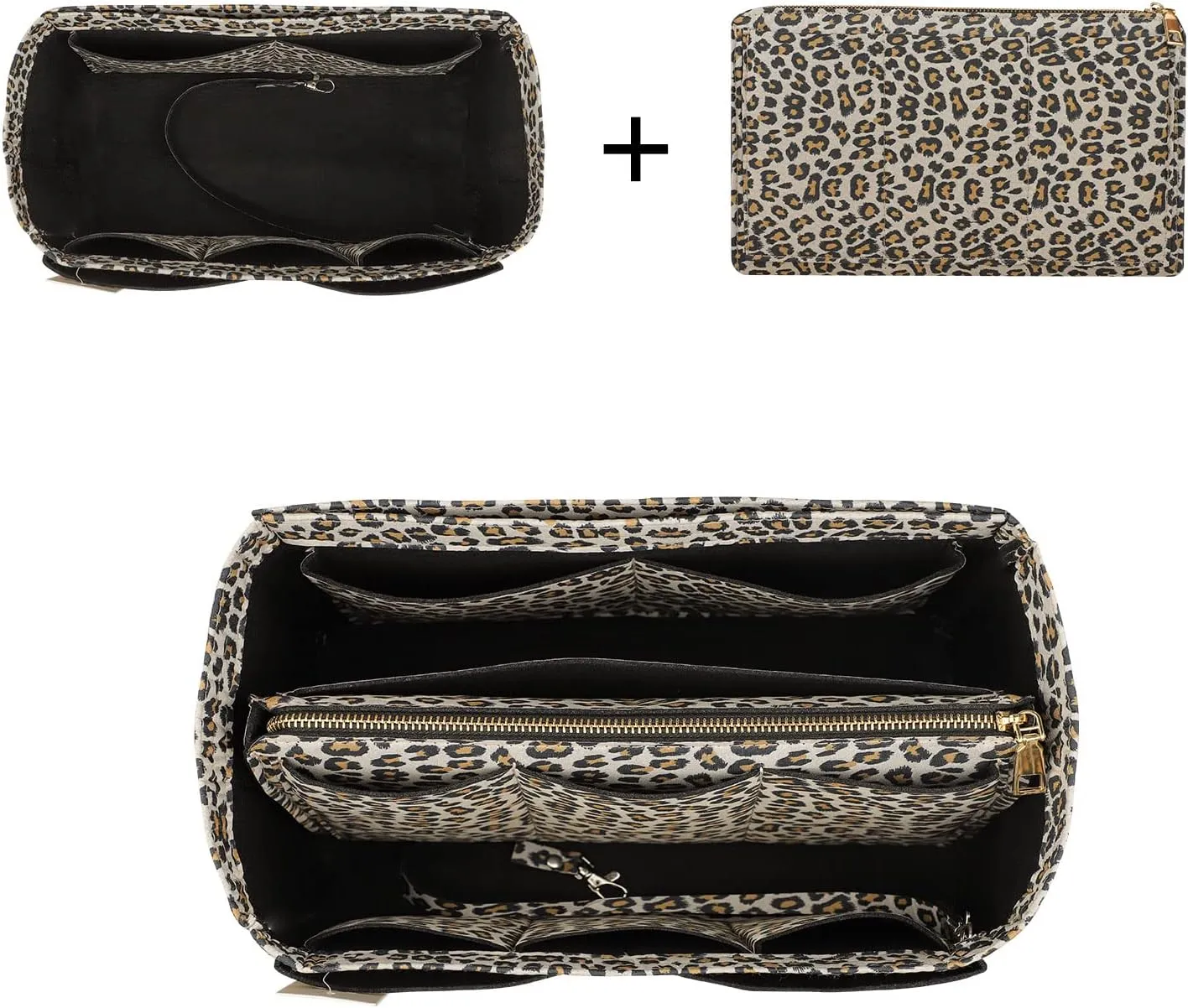ZTUJO Purse Organizer Insert, Felt Bag Organizer with Metal Zipper, Handbag & Tote Shaper, For Speedy Neverfull Tote, 7 Sizes